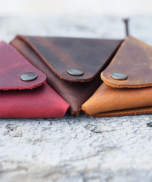Atleather Üçgen Deri Bozuk Para Cüzdanı