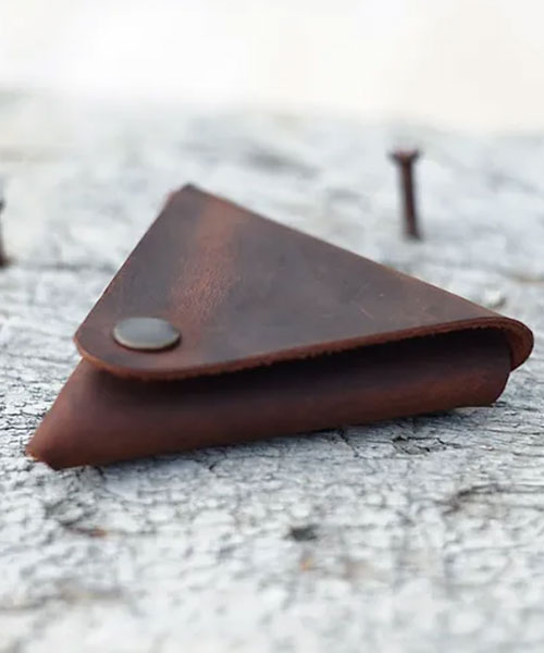 Atleather Üçgen Deri Bozuk Para Cüzdanı