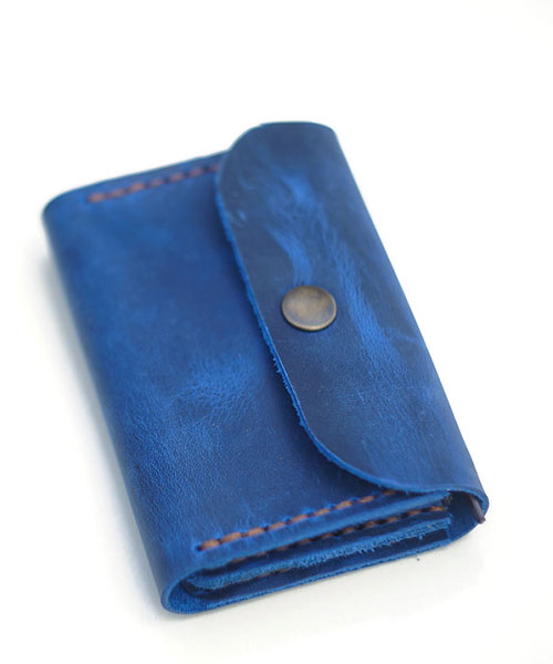 Atleather Arsıl Avuçiçi Fermuarlı Kartlık Mavi