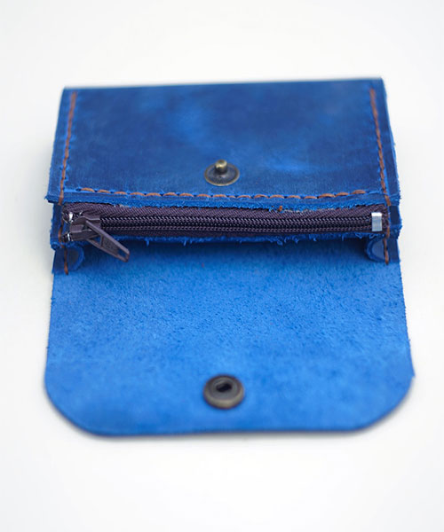 Atleather Arsıl Avuçiçi Fermuarlı Kartlık Mavi