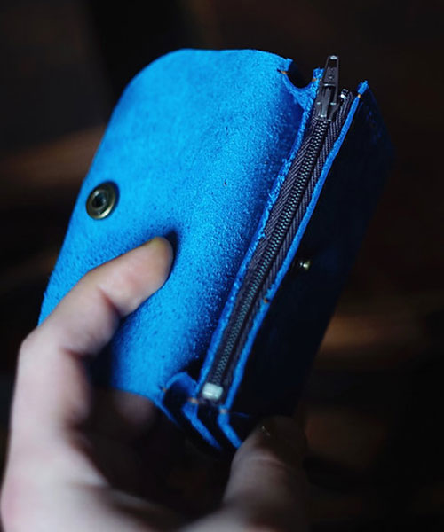 Atleather Arsıl Avuçiçi Fermuarlı Kartlık Mavi