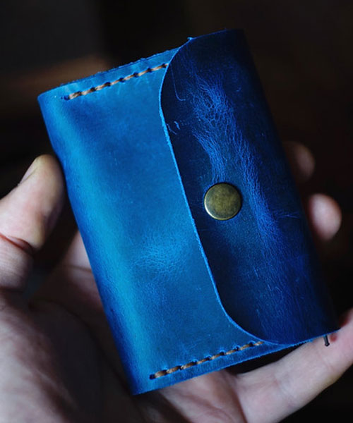 Atleather Arsıl Avuçiçi Fermuarlı Kartlık Mavi