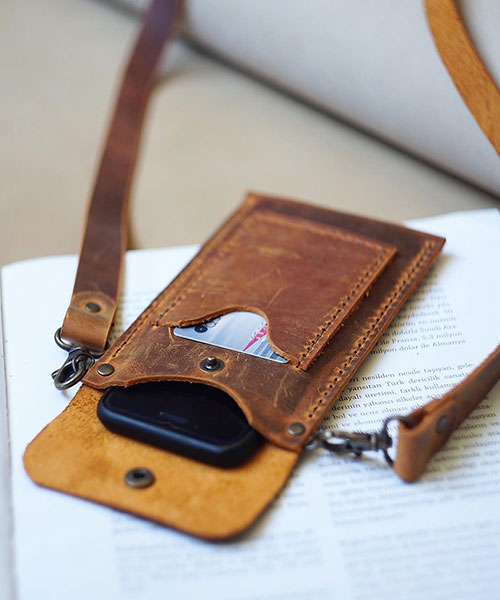 Atleather Deri Telefon Çantası