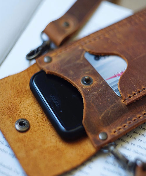 Atleather Deri Telefon Çantası