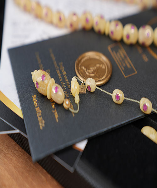 Bahri Bülbül Yakut Altın İşlemeli Tek Kaya Kaliningrad Damla Kehribar Tespih