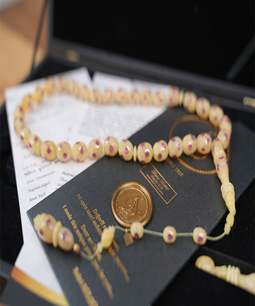 Bahri Bülbül Yakut Altın İşlemeli Tek Kaya Kaliningrad Damla Kehribar Tespih