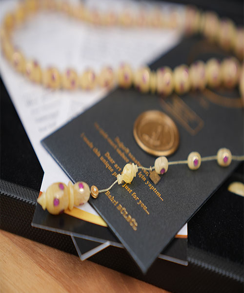 Bahri Bülbül Yakut Altın İşlemeli Tek Kaya Kaliningrad Damla Kehribar Tespih