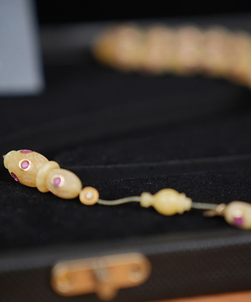 Bahri Bülbül Yakut Altın İşlemeli Tek Kaya Kaliningrad Damla Kehribar Tespih