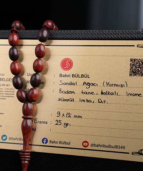 Bahri Bülbül Sandal Ağacı Kırmızı Tesbih