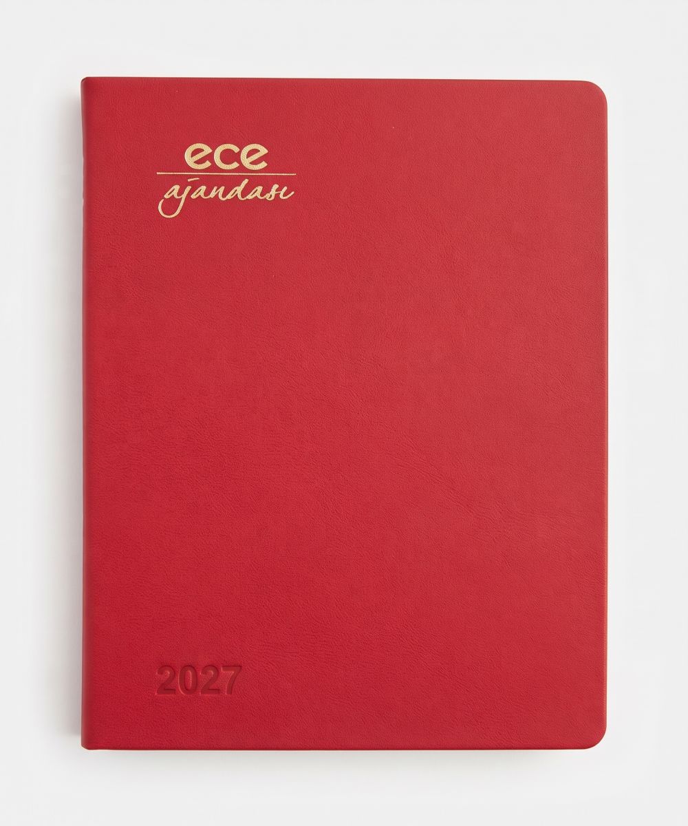ECE AJANDA 18.5x23.5 ALAÇATI HAFTALIK ÇİZGİLİ KIRMIZI