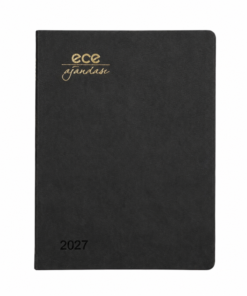 ECE AJANDA 18.5x23.5 ALAÇATI HAFTALIK ÇİZGİLİ KOYU GRİ
