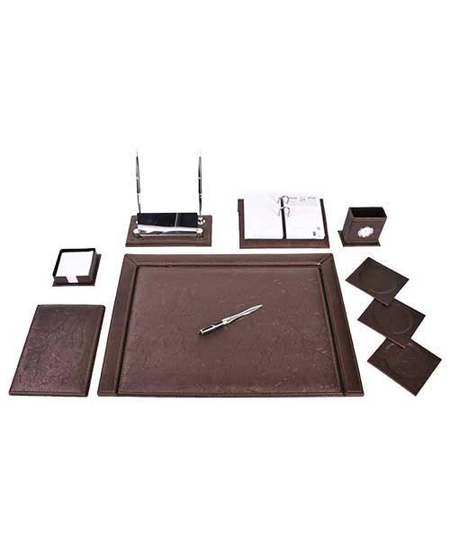 Geleneksel Güven, Modern Derinlik: Gülpaş 11 Parça Kahverengi Optik Desen Sümen Takımı