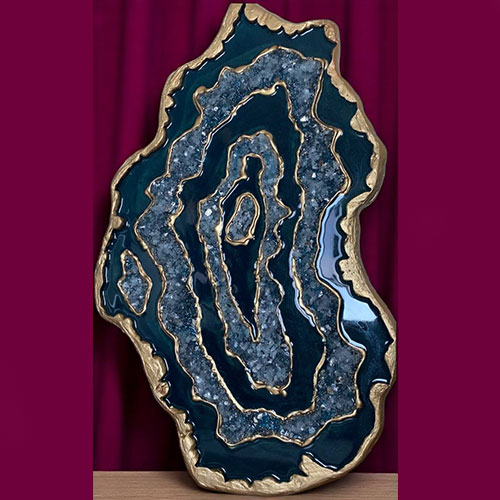 Geode Epoksi Pano Lacivert