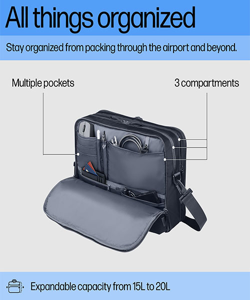 HP A2CE2AA Travel Plus 15 Liter 14 Laptop Bag