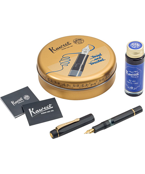 Kaweco 11000341 Al Sport Pıston Fıller Siyah Dolma Kalem Set M Uç