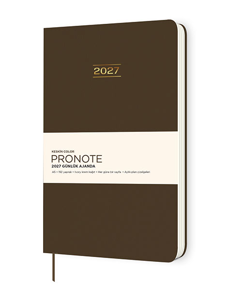 Keskincolor 2027 A5 Pronote Günlük Ajanda Kahverengi 600227-99