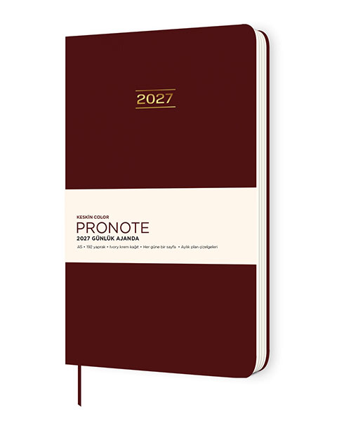 Keskincolor 2027 A5 Pronote Günlük Ajanda Bordo 600229-99