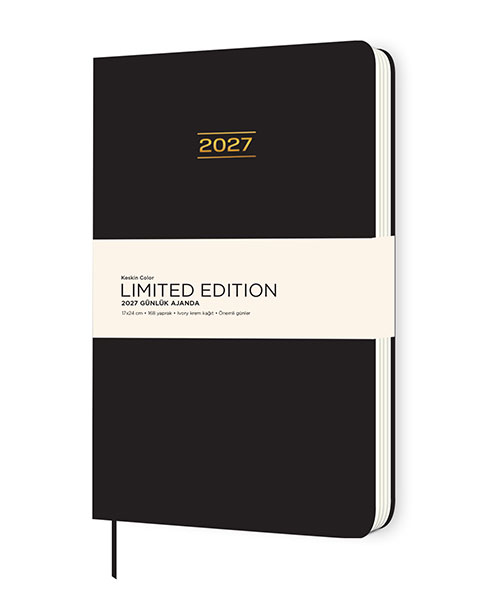 Keskincolor 2027 17*24 Ciltli Limited Edition Günlük Ajanda Siyah 600230-99
