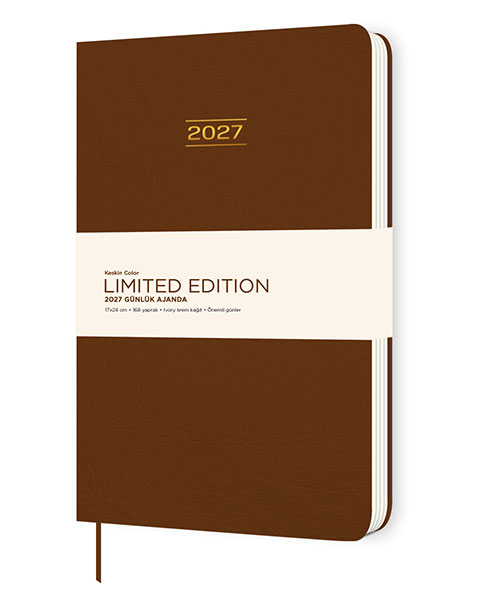 Keskincolor 2027 17*24 Ciltli Limited Edition Günlük Ajanda Kahverengi 600231-99