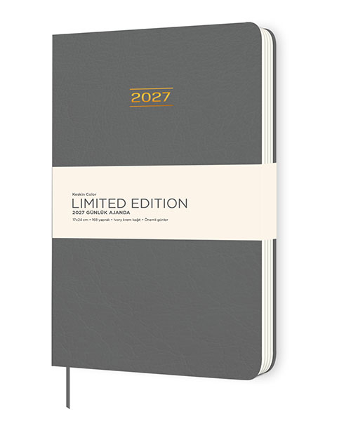 Keskincolor 2027 17*24 Ciltli Limited Edition Günlük Ajanda Gri 600232-99