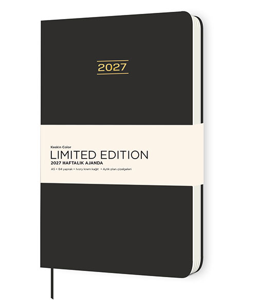 Keskincolor 2027 A5 Ciltli Limited Edition Haftalık Ajanda Siyah 600234-99