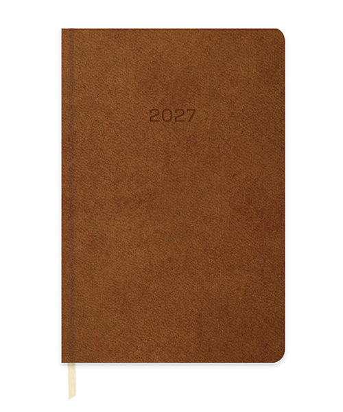 Keskincolor 2027 14*20 Günlük Termo Deri Ajanda Kahverengi 600238-99