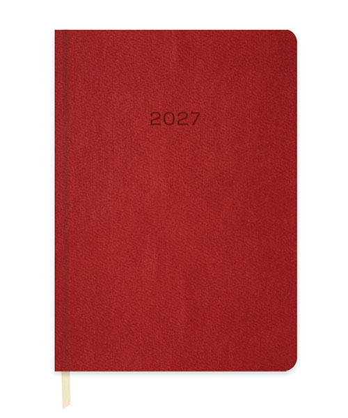 Keskincolor 2027 14*20 Günlük Termo Deri Ajanda Kırmızı 600242-99
