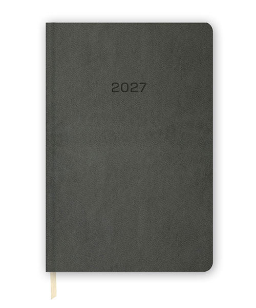 Keskincolor 2027 14*20 Günlük Termo Deri Ajanda Gri 600243-99