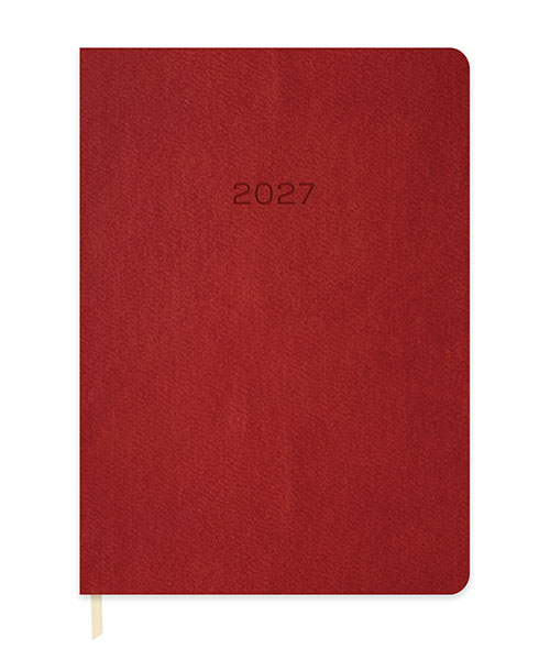 Keskincolor 2027 16*24 Günlük Termo Deri Ajanda Kırmızı 600248-99