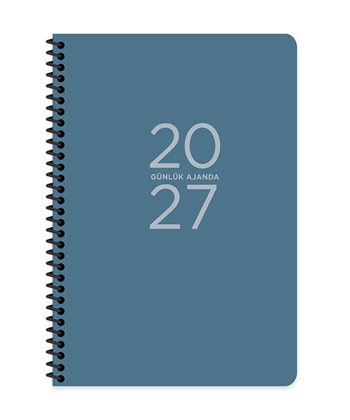 Keskincolor 2027 17*24 Spiralli Günlük  Ajanda Mavi 600271-99