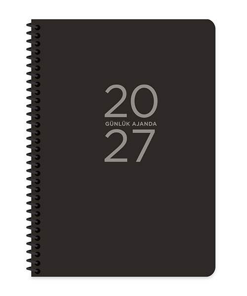 Keskincolor 2027 17*24 Spiralli Günlük  Ajanda Siyah 600272-99