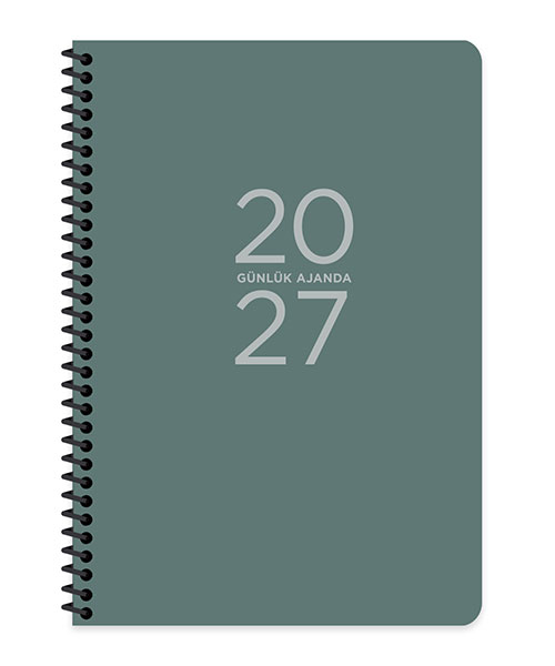 Keskincolor 2027 17*24 Spiralli Günlük  Ajanda Yeşil 600273-99