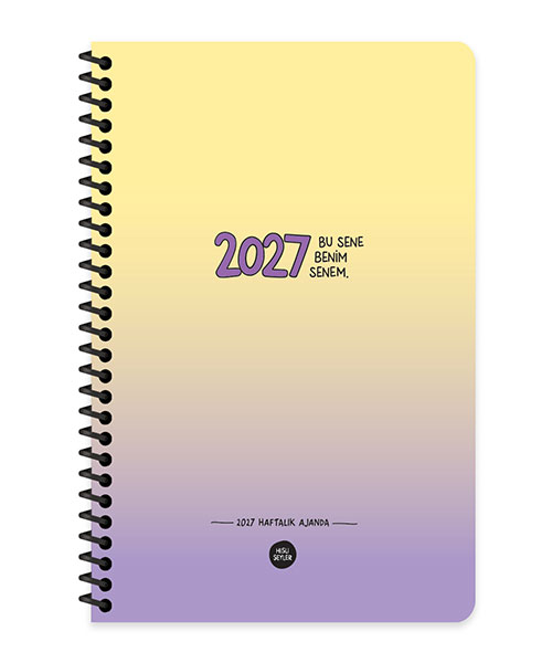 Hisli Şeyler 2027  A5 Spiralli Haftalık Ajanda Bu Sene Benim Senem 600305-99