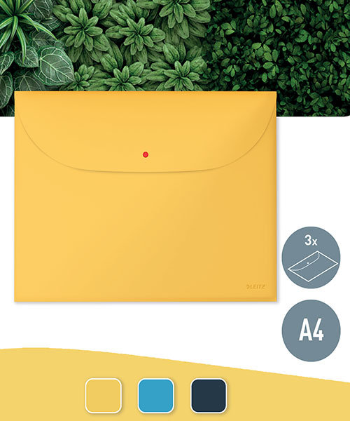 Leitz Cosy Çıtçıtlı 2 Cepli Gizlilik Dosyası A4 47090019 Sarı