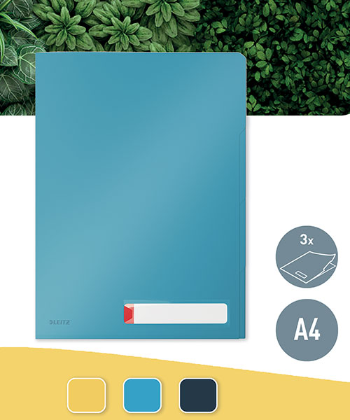Leitz Cosy 3 Bölmeli L Gizlilik Dosyası A4 47160061 Mavi