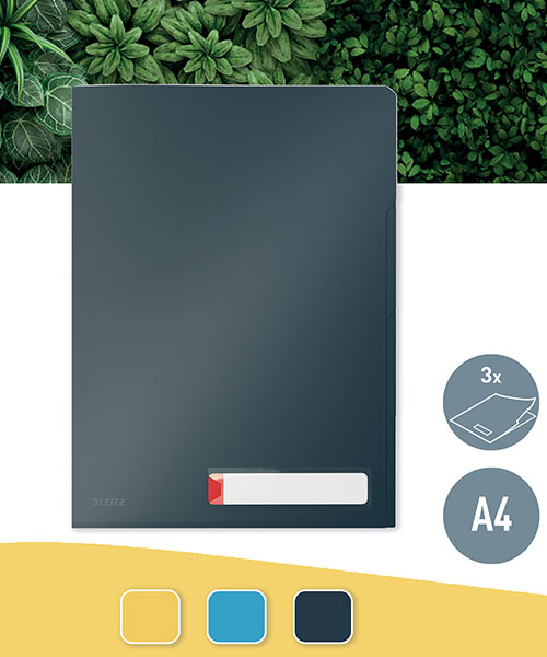 Leitz Cosy 3 Bölmeli L Gizlilik Dosyası A4 47160089 Gri