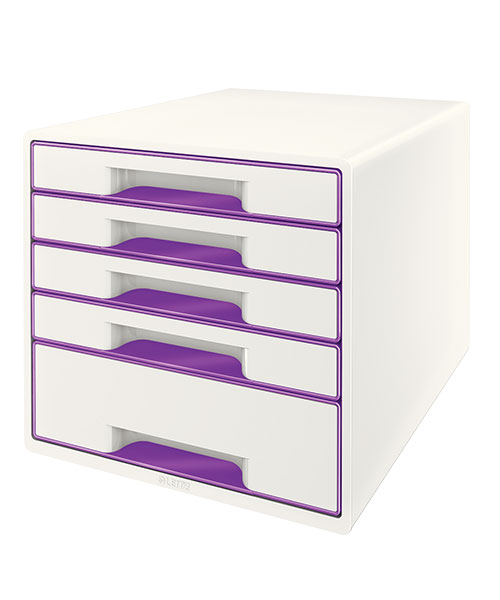 Leitz WOW Çekmeceli Evrak Rafı 5 Çekmeceli 52142062 Metalik Mor