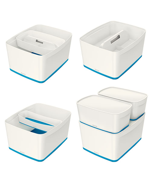 Leitz MyBox® Kapaklı Geniş Saklama Kutusu 52161036 Mavi-Beyaz