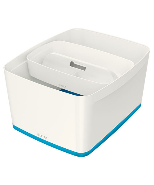 Leitz MyBox® Kapaklı Geniş Saklama Kutusu 52161036 Mavi-Beyaz