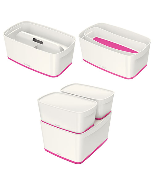Leitz MyBox® Kapaklı Küçük Saklama Kutusu 52291023 Pembe-Beyaz
