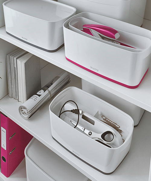 Leitz MyBox® Kapaklı Küçük Saklama Kutusu 52291023 Pembe-Beyaz