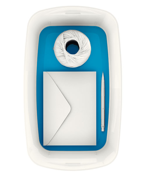 Leitz MyBox® Kapaklı Küçük Saklama Kutusu 52291036 Mavi-Beyaz