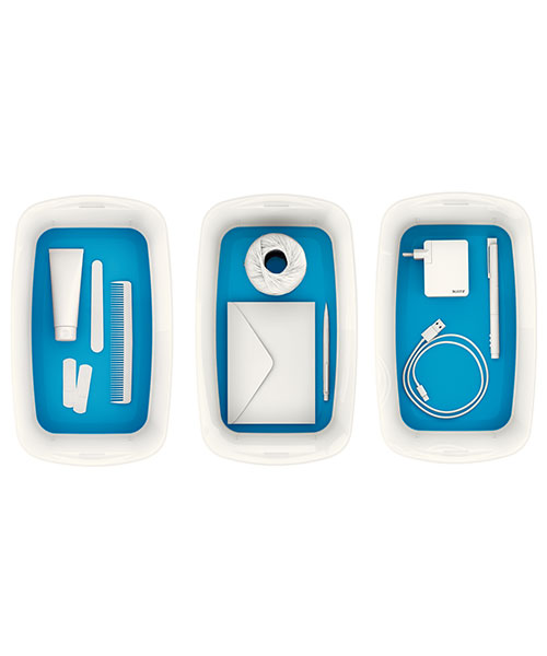 Leitz MyBox® Kapaklı Küçük Saklama Kutusu 52291036 Mavi-Beyaz