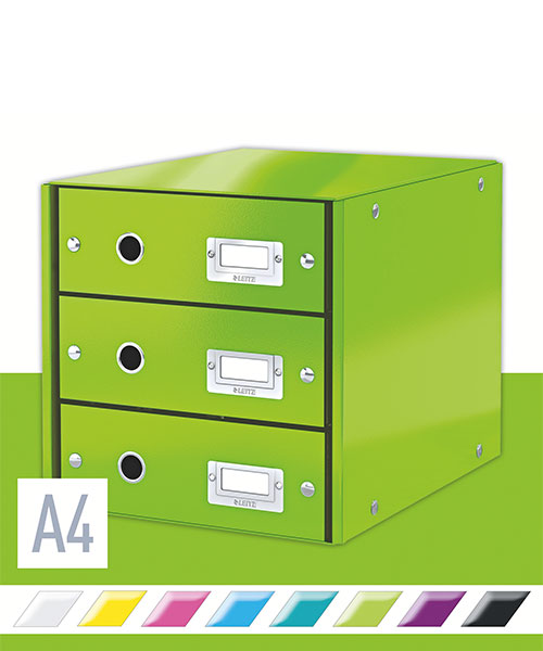 Leitz WOW C&S 3 Çekmeceli Evrak Rafı 60480054 Metalik Yeşil