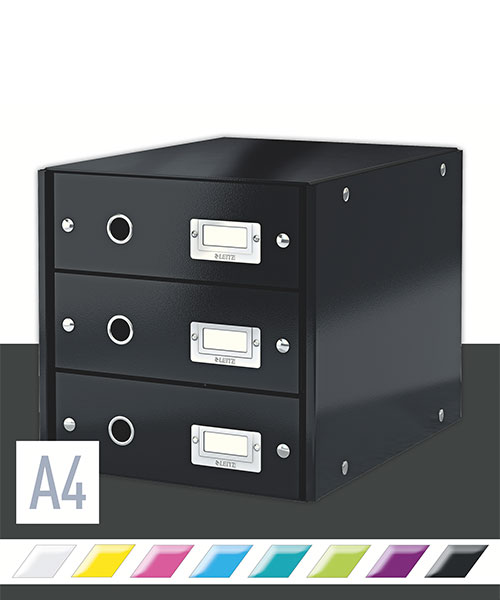 Leitz WOW C&S 3 Çekmeceli Evrak Rafı 60480095 Siyah
