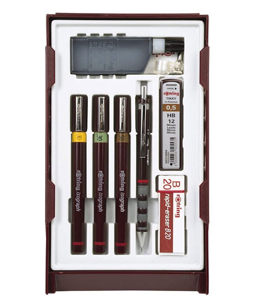 Rotring Isograph Set Pergelsiz (0.2-0.3-0.5)+Tikky S0699370