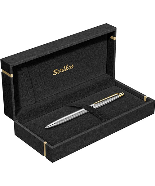 Scrikss 711W Tükenmez Kalem Gold Krom