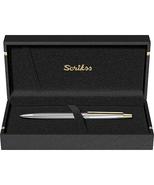 Scrikss 711W Tükenmez Kalem Gold Krom