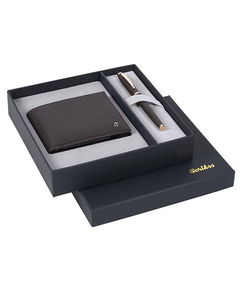 Scrikss Dr 244 39 Rose Gold Roller & Klasik Cüzdan Kahve