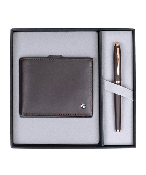 Scrikss Dr 244 39 Rose Gold Roller & Klasik Cüzdan Kahve